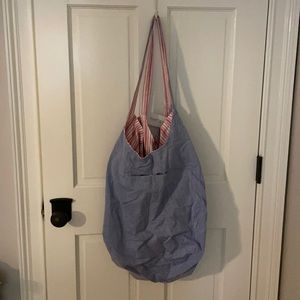 Mersea oversized reversible tote bag is chambray